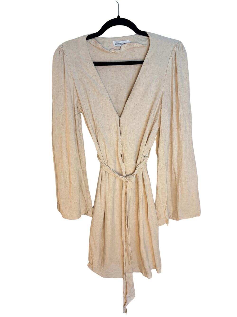 Beige Kimono-Style Mini Dress